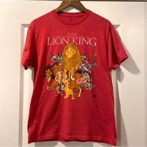 Vintage‎ 1994 Disney The Lion King T-Shirt Red Simba Timon Pumbaa Mufasa Tee (M)